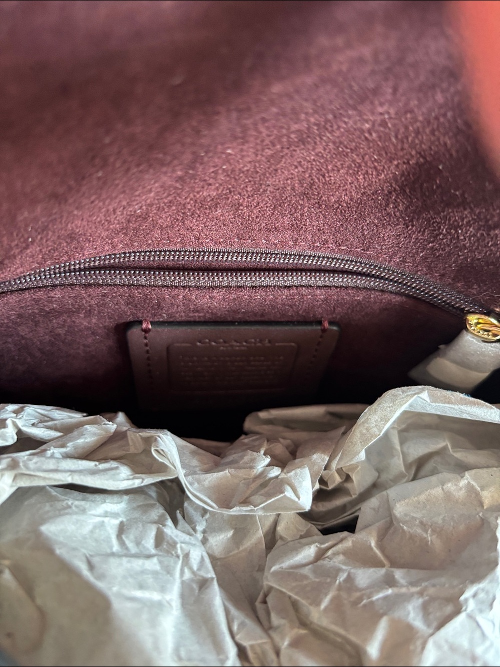 Coach Signature Shoulder Bag with Terracotta and Black Leather Accents - Picture 5 of 12